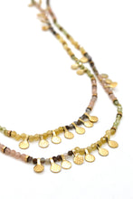 Load image into Gallery viewer, Museum Style Light Earth Tone Semi Precious Stone Mix Necklace with 24K Gold Plate Mini Charms -French Flair Collection- N2-2309
