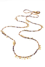 Load image into Gallery viewer, Museum Style Pinks Semi Precious Stone Mix Necklace with 24K Gold Plate Mini Charms -French Flair Collection- N2-2308
