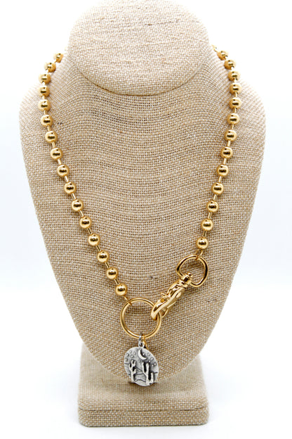 Desert Cactus Night Charm Convertible Gold Chain Necklace