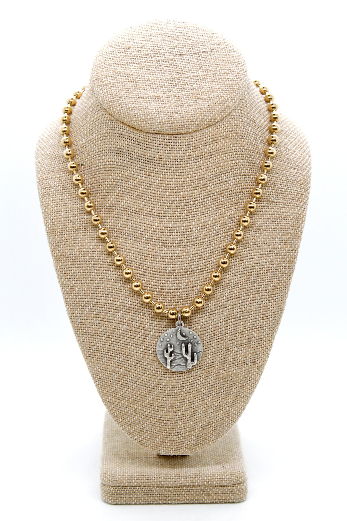Desert Cactus Night Charm Convertible Gold Chain Necklace