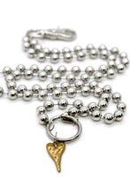 Load image into Gallery viewer, Brass Elongated Heart Charm Convertible Silver Chain Necklace
