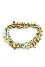 Load image into Gallery viewer, Museum Style Amazonite Stone Mix Necklace with 24K Gold Plate Mini Charms -French Flair Collection- N2-2311
