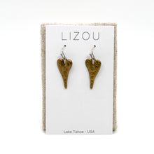 Load image into Gallery viewer, Brass Elongated Heart Charm Earrings - E9-27608
