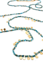 Load image into Gallery viewer, Museum Style Apatite Stone Mix Necklace with 24K Gold Plate Mini Charms -French Flair Collection- N2-2314
