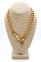 Load image into Gallery viewer, Brass Elongated Heart Charm Convertible Gold Chain Necklace
