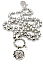 Load image into Gallery viewer, Butterfly Insect Charm Convertible Silver Chain Necklace
