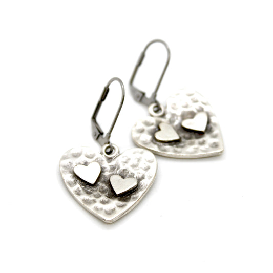 Hammered Hearts Earrings - E9-37338