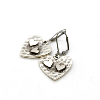 Hammered Hearts Earrings - E9-37338