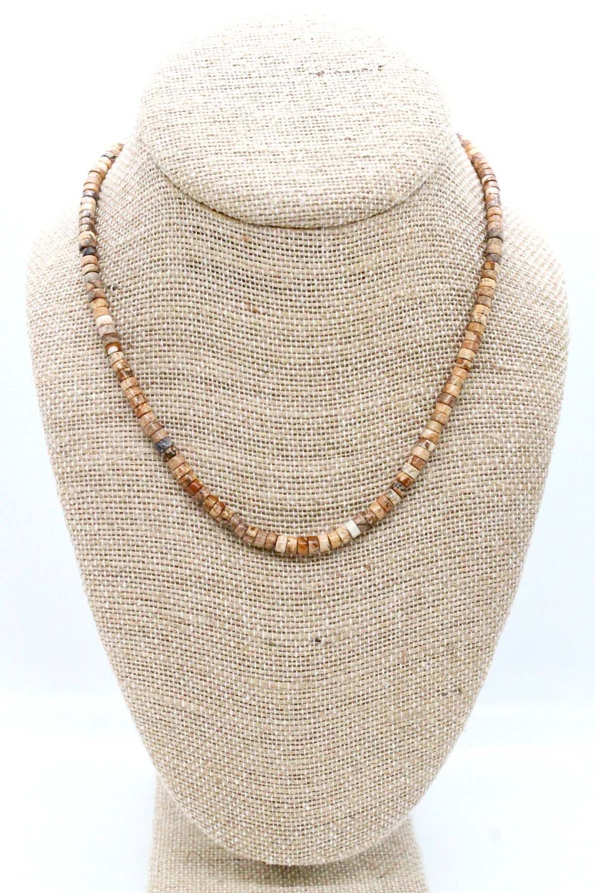 Jasper Disc Bead Earth Tone Necklace -French Flair Collection- N2-2341