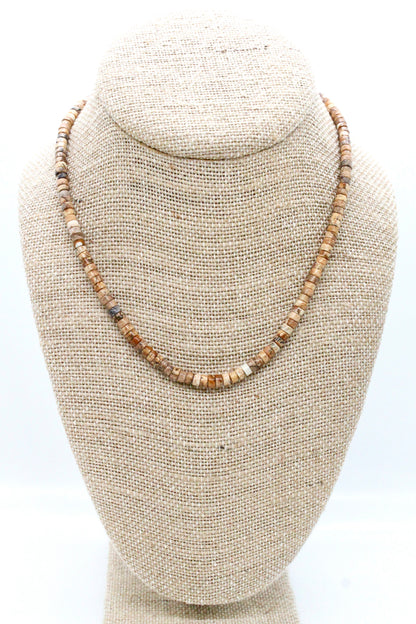Jasper Disc Bead Earth Tone Necklace -French Flair Collection- N2-2341