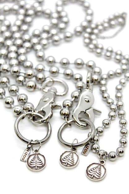 Mini Pine Tree Charm Convertible Silver Chain Necklace
