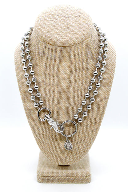 Mini Pine Tree Charm Convertible Silver Chain Necklace
