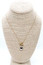 Load image into Gallery viewer, Two Tone Silver Heart Short Delicate Necklace -French Flair Collection- N2-2343
