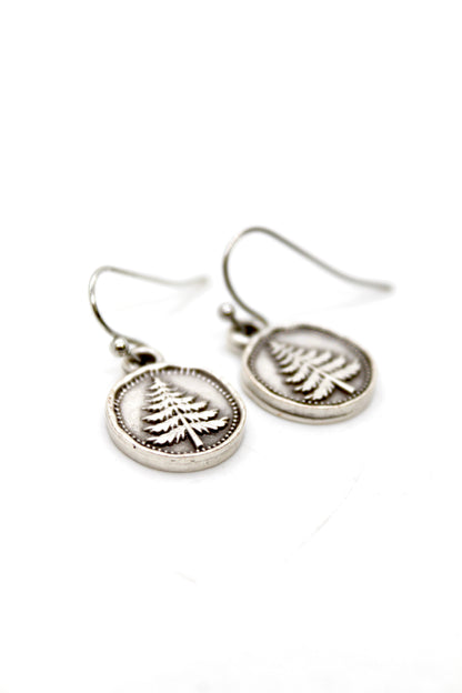 Mini Pine Tree Charm Convertible Silver Chain Necklace