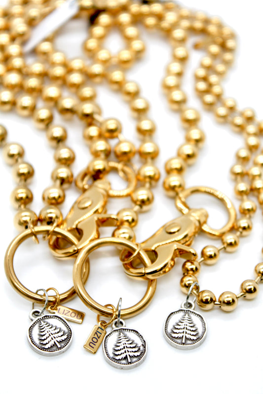 Mini Pine Tree Charm Convertible Gold Chain Necklace