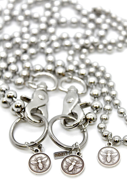 Mini Bee Charm Convertible Silver Chain Necklace