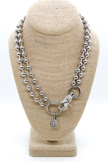 Mini Bee Charm Convertible Silver Chain Necklace