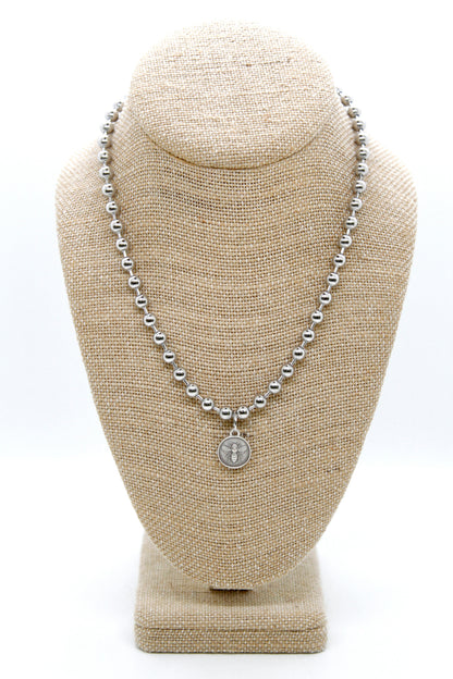 Mini Bee Charm Convertible Silver Chain Necklace