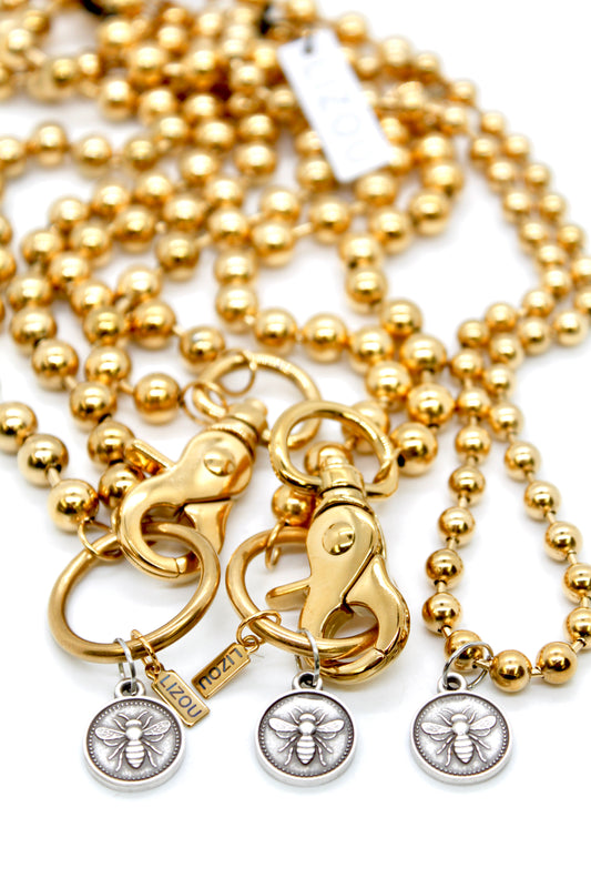 Mini Bee Charm Convertible Gold Chain Necklace