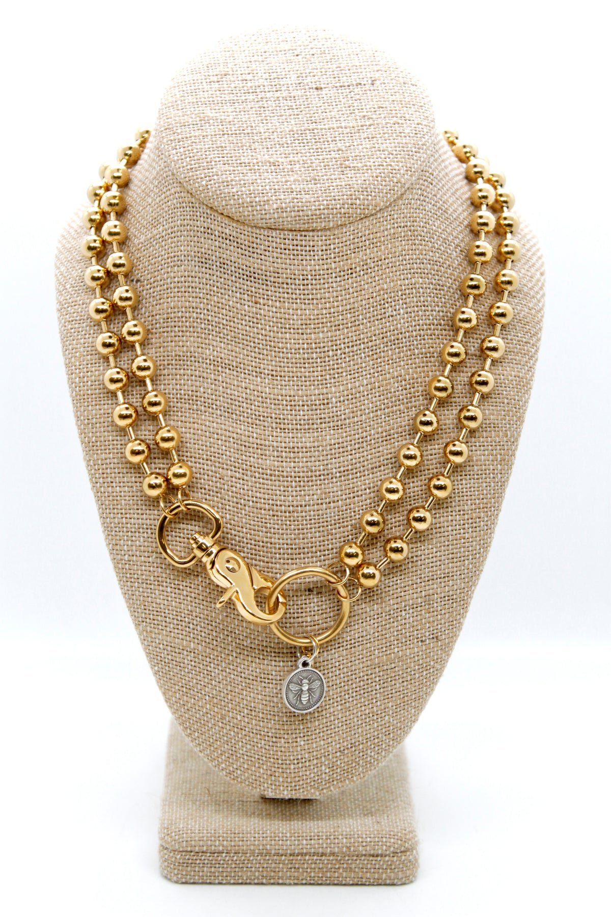 Mini Bee Charm Convertible Gold Chain Necklace