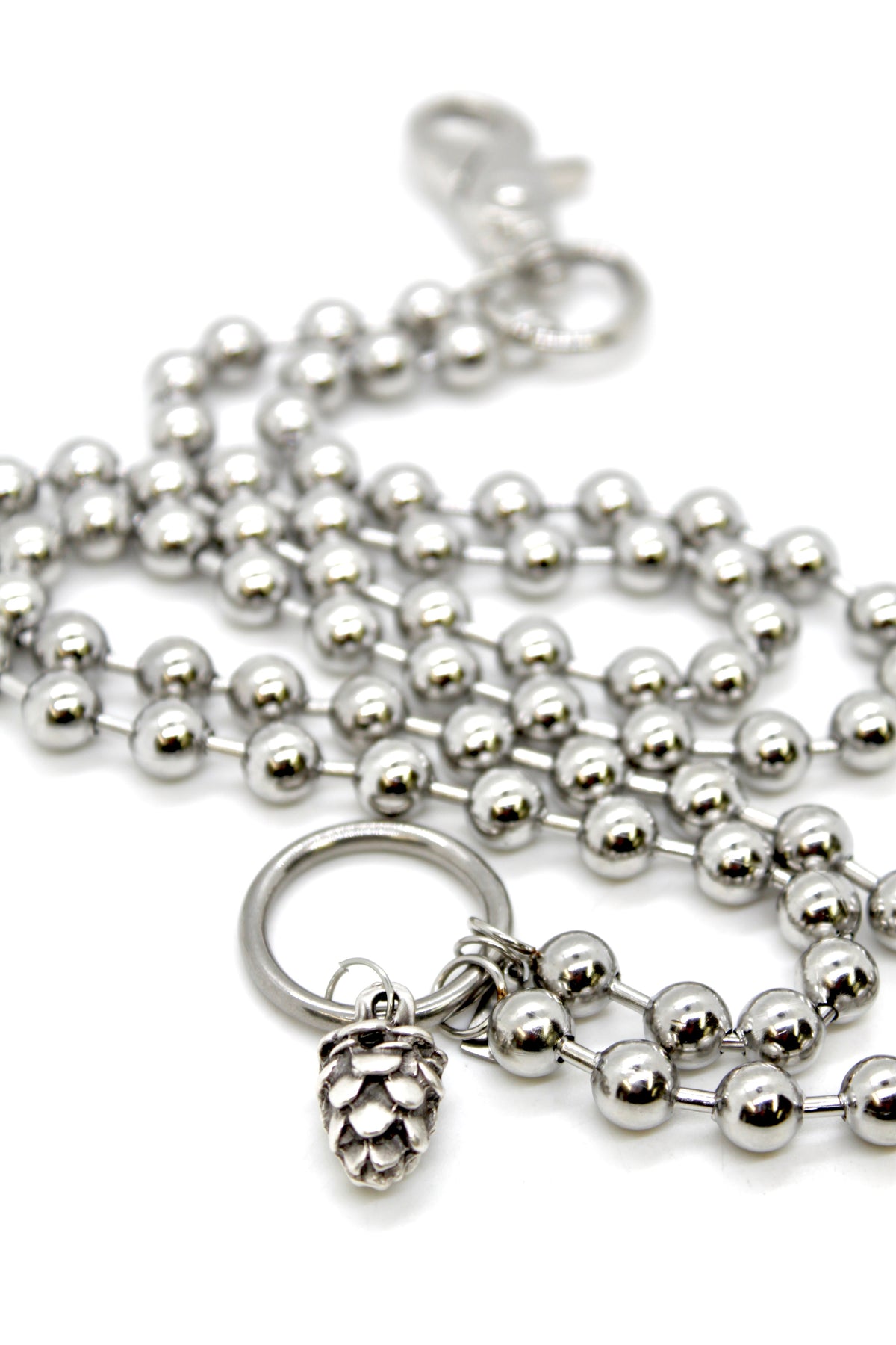 Silver Pinecone Charm Convertible Silver Chain Necklace