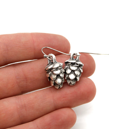 Silver Pinecone Earrings - E9-36257