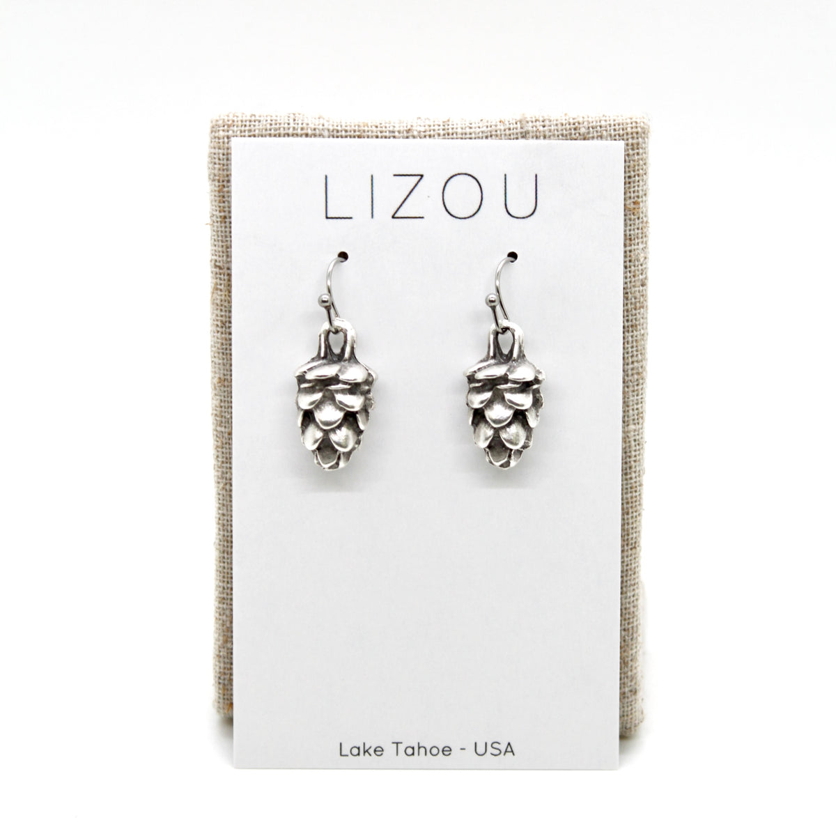 Silver Pinecone Earrings - E9-36257