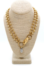 Load image into Gallery viewer, Silver Pinecone Charm Convertible Gold Chain Necklace
