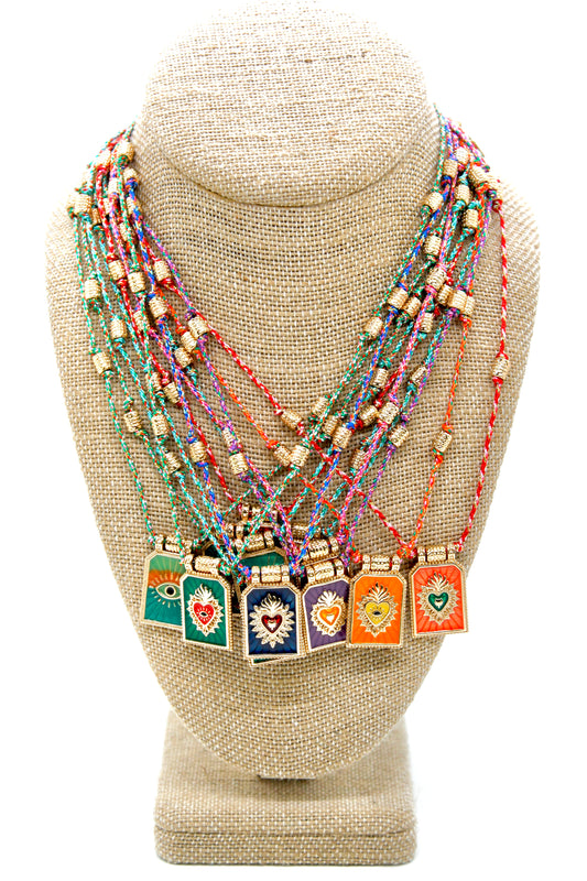 Summer Enamel Cord Necklace - N3-155