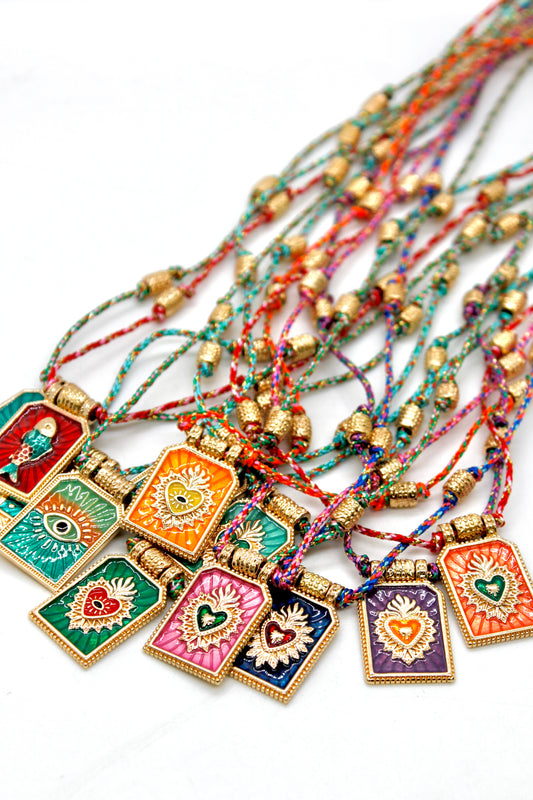 Summer Enamel Cord Necklace - N3-155