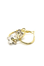 Load image into Gallery viewer, Flower Gold Hoop Earrings - E9-116G
