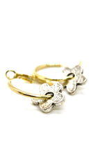 Load image into Gallery viewer, Flower Gold Hoop Earrings - E9-116G
