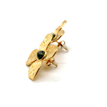 Load image into Gallery viewer, Gold Flower African Turquoise Stud Earrings - E4-384

