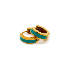 Load image into Gallery viewer, Mini Huggie Enamel Hoop Earrings - E4-386
