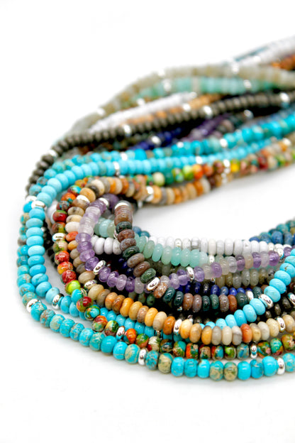 Turquoise + Silver Necklace - NC-505S