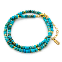 Load image into Gallery viewer, Turquoise Jasper + Gold Necklace - NC-500G
