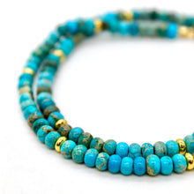 Load image into Gallery viewer, Turquoise Jasper + Gold Necklace - NC-500G
