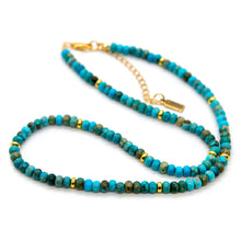Load image into Gallery viewer, Turquoise Jasper + Gold Necklace - NC-500G
