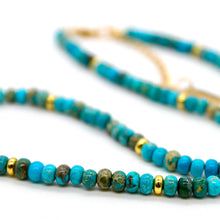 Load image into Gallery viewer, Turquoise Jasper + Gold Necklace - NC-500G

