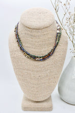 Load image into Gallery viewer, Faceted Stone and 24K Gold Plate Geometric Bead Necklace -French Flair Collection- N2-2344
