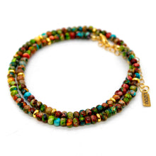 Load image into Gallery viewer, Rainbow Jasper + Gold Necklace - NC-501G
