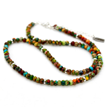 Rainbow Jasper + Silver Necklace - NC-501S