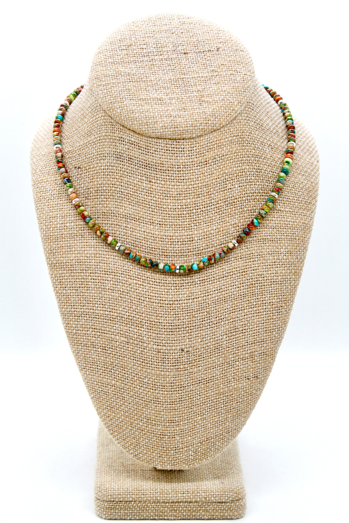 Rainbow Jasper + Silver Necklace - NC-501S