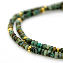 Load image into Gallery viewer, African Turquoise + Gold Necklace - NC-502G

