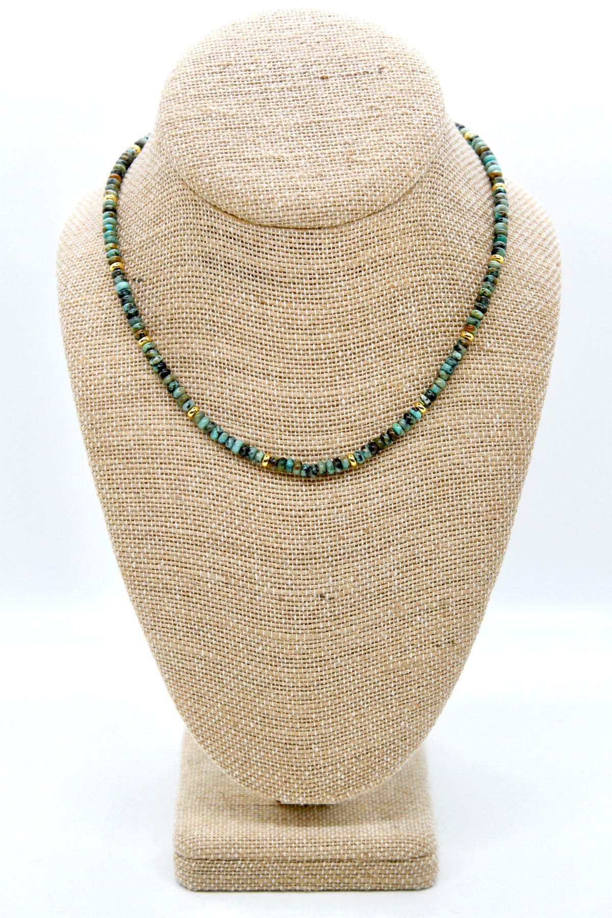 African Turquoise + Gold Necklace - NC-502G