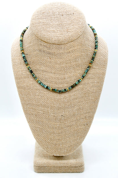 African Turquoise + Gold Necklace - NC-502G