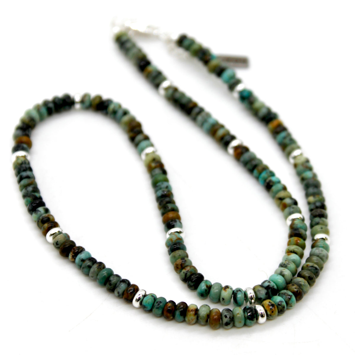 African Turquoise + Silver Necklace - NC-502S