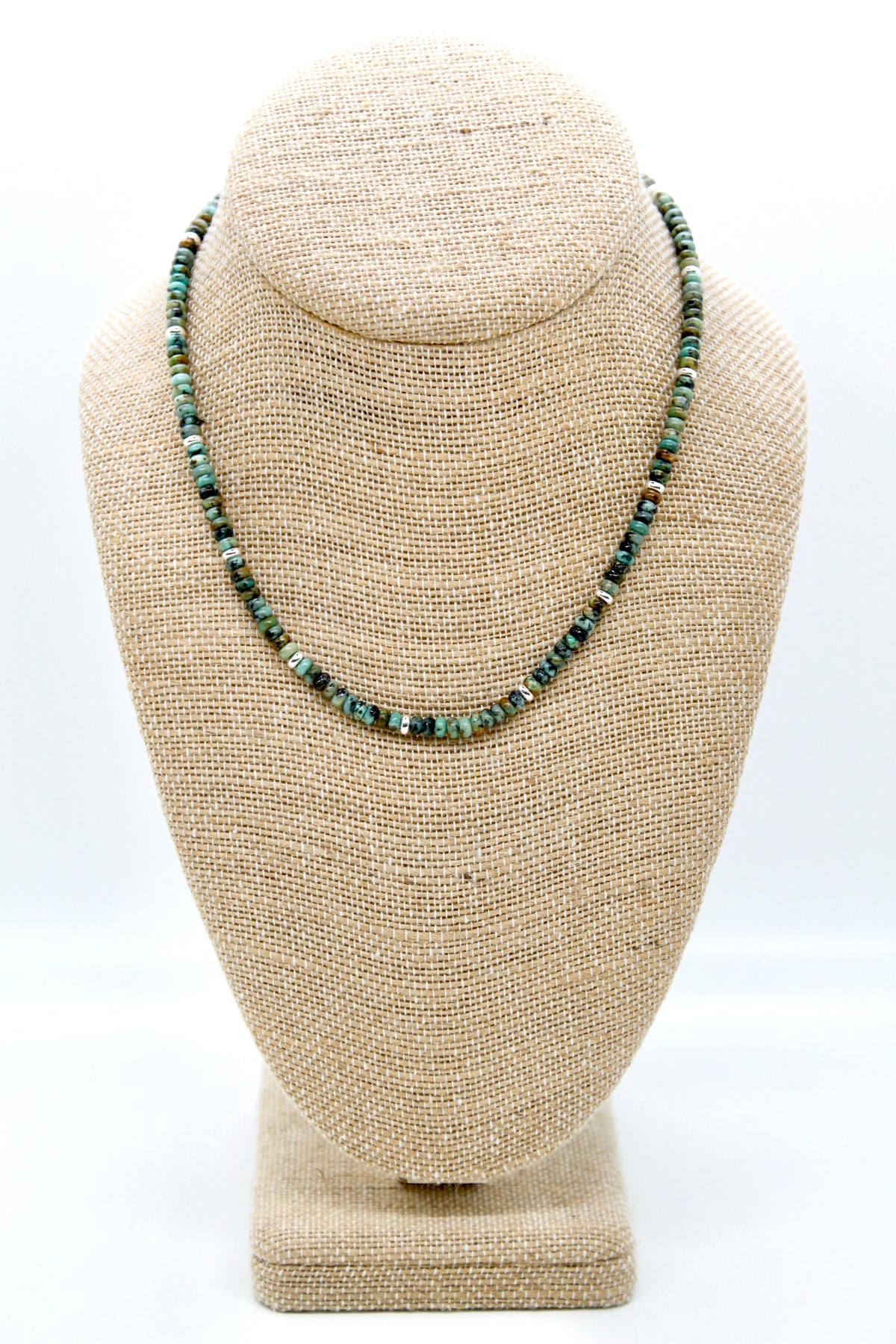 African Turquoise + Silver Necklace - NC-502S