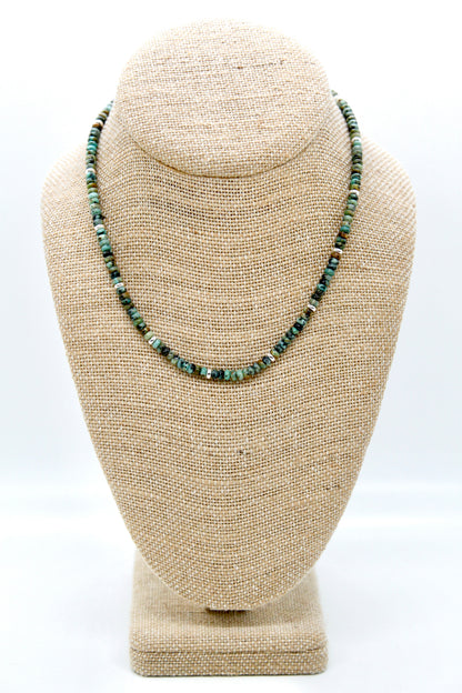 African Turquoise + Silver Necklace - NC-502S