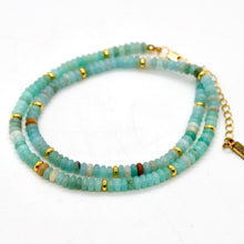 Load image into Gallery viewer, Amazonite + Gold Necklace - NC-503G
